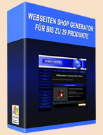 Webseiten Shop Generator für bis zu 29 Produkte